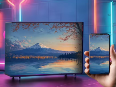 Mobile content casting to LED display