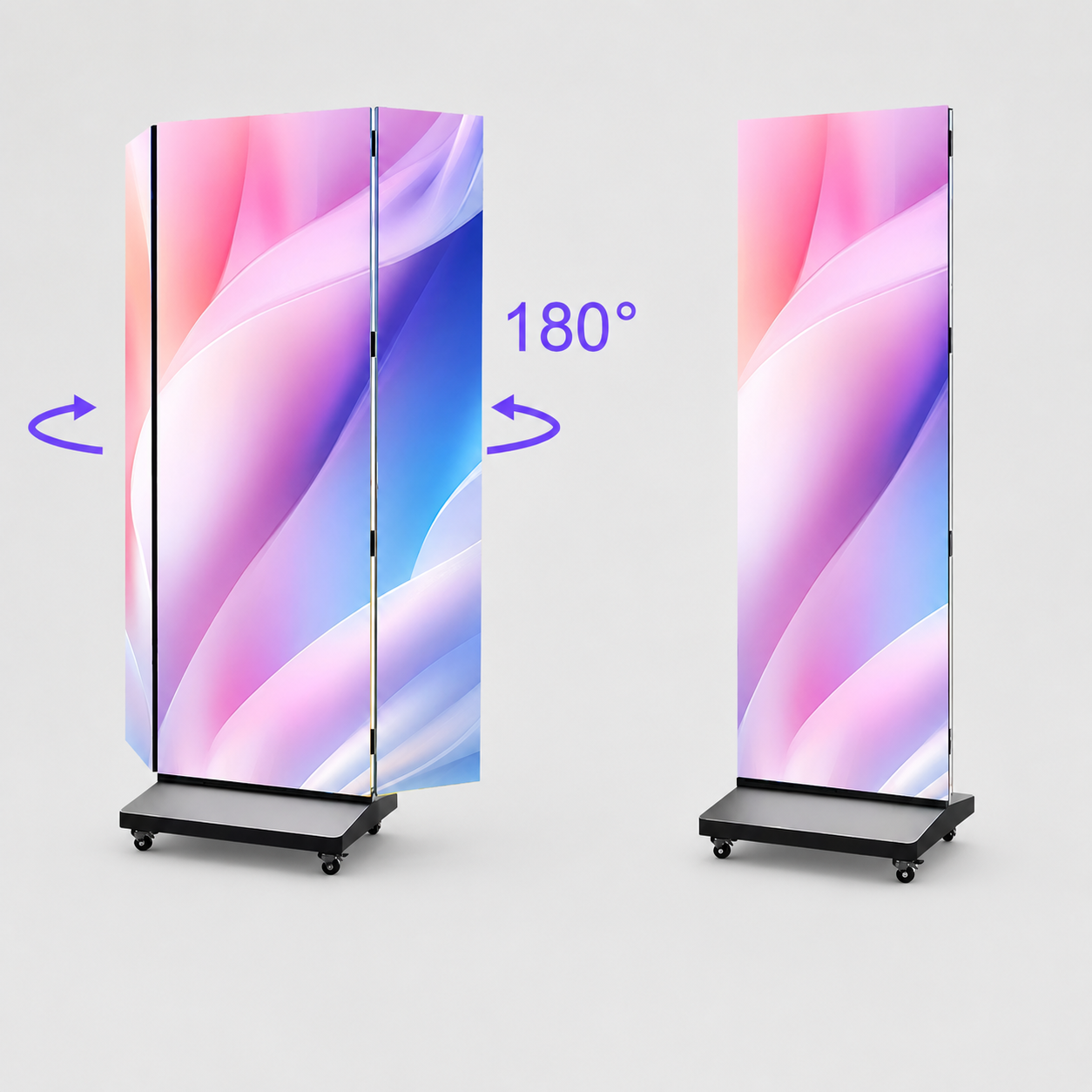 180 degree folding LED poster screen