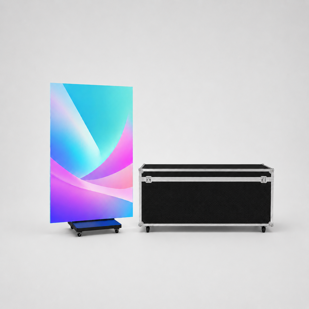 Packing with LED poster screen and flight case