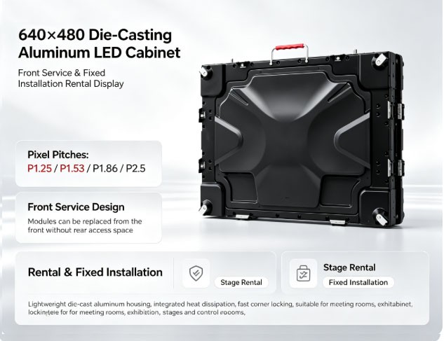 What are the differences between the front maintenance LED display and the rear maintenance?