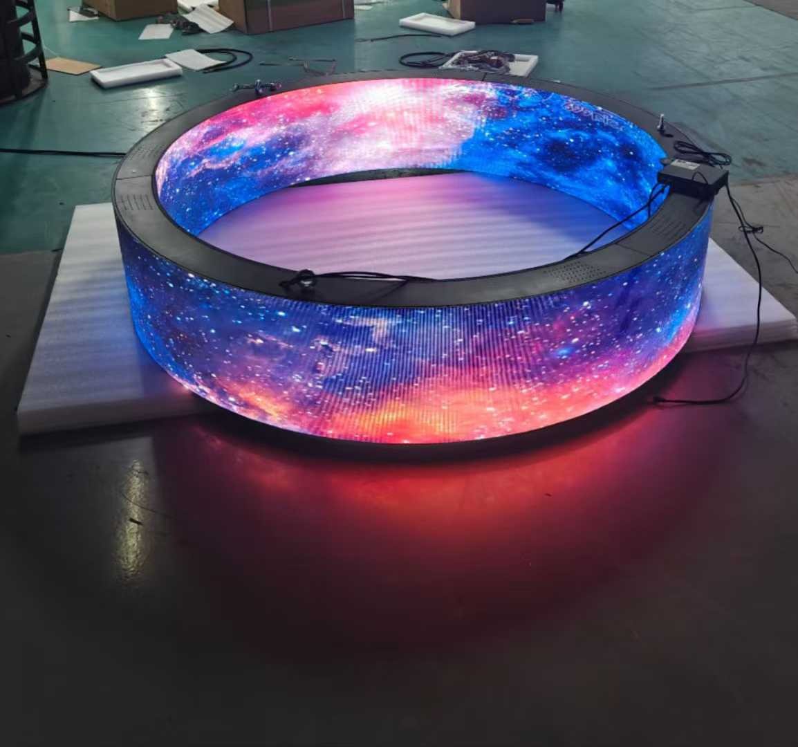 how to customized indoor P2.5 Dual-Sided Curved Hanging LED Display